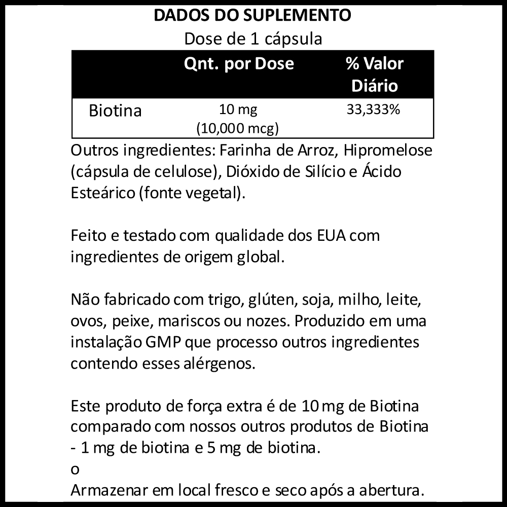 BIOTIN 10 mg Extra Strength Now Foods 120 VEG CAPS