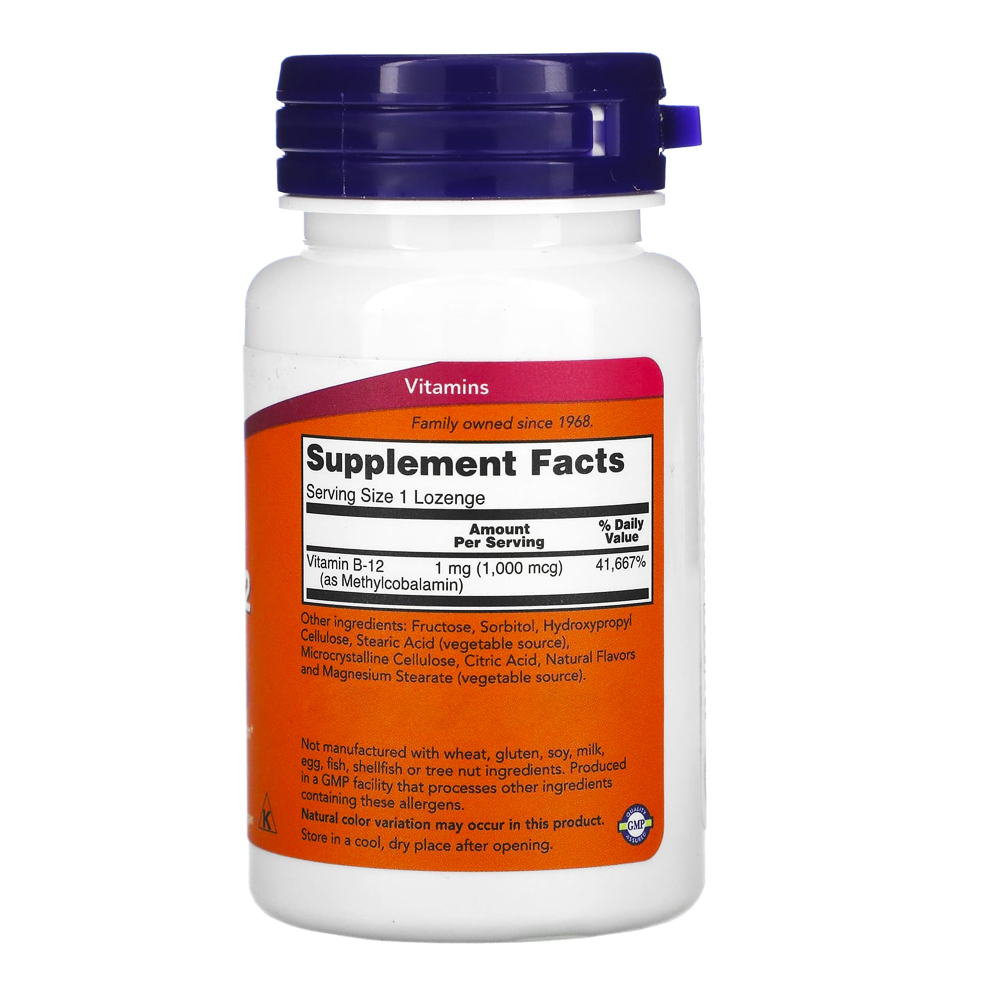 Vitamin B-12 1mg with methodlcobalamin now 100tablets