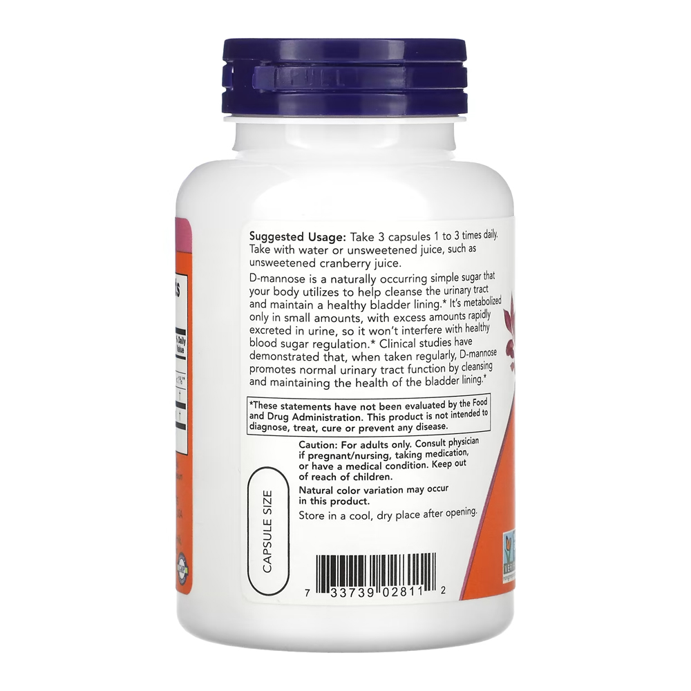 D-Mannose 500mg Now Foods 120veg Caps
