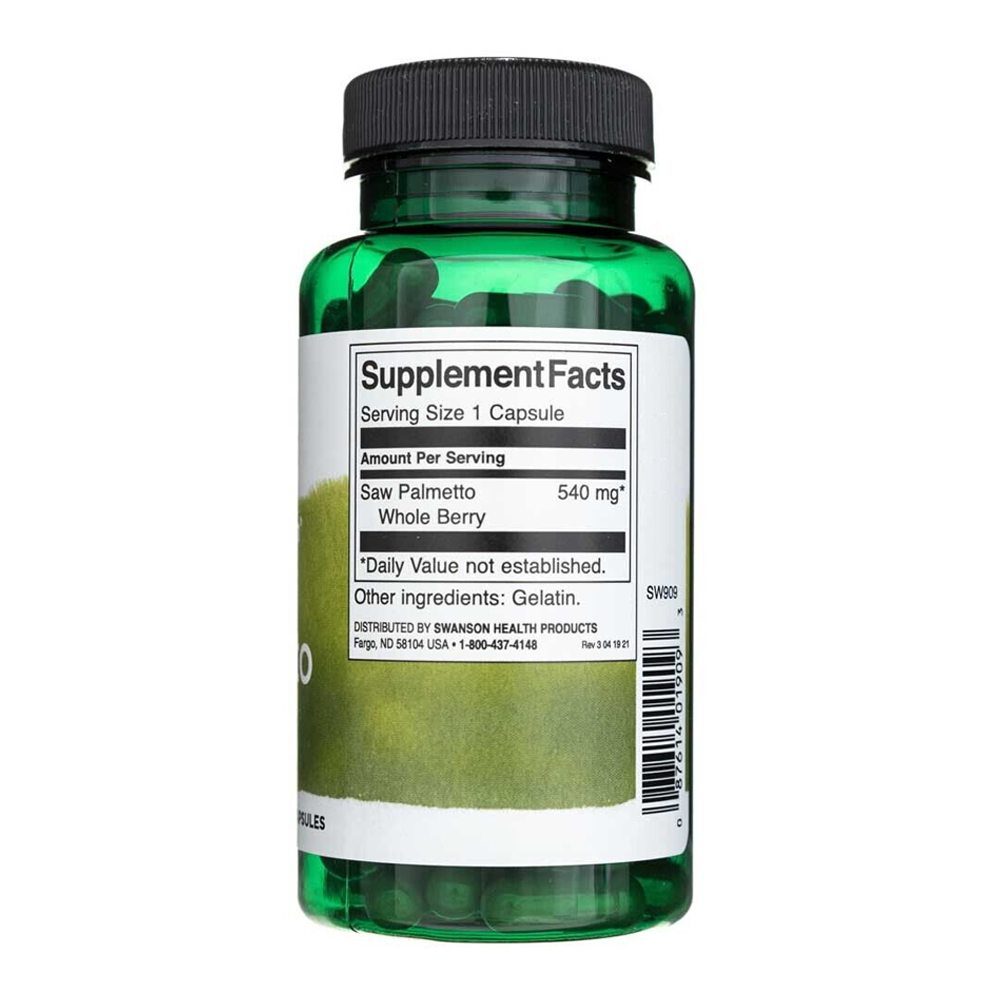 Saw Palmetto 540mg 100 Swanson capsules
