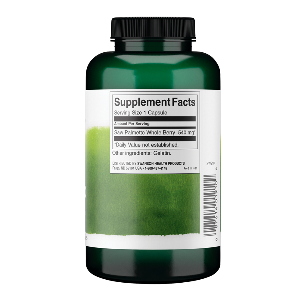 Saw Palmetto 540mg 250 capsules Swanson