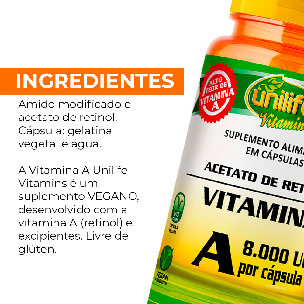 Vitamin A Retinol 500mg Unilife 60 capsules