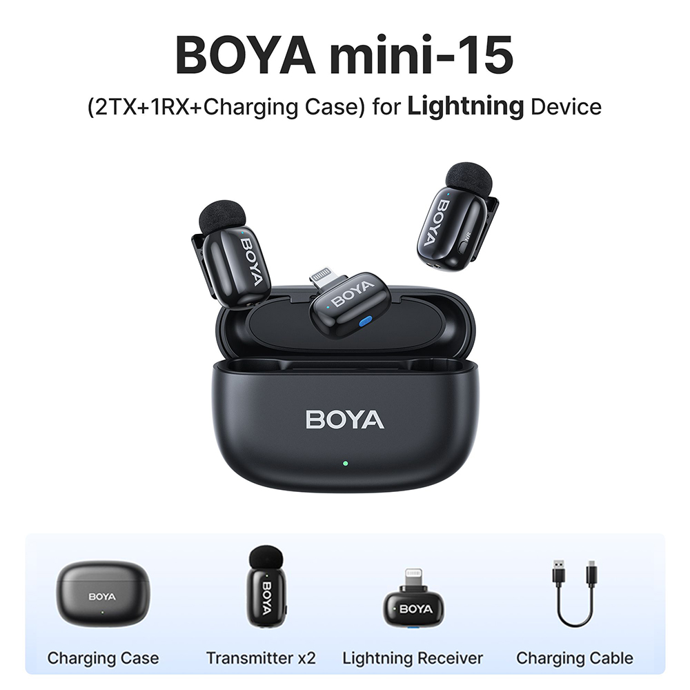 BOYA MINI-15 IPHONE BLACK BOYA MINI WIRE