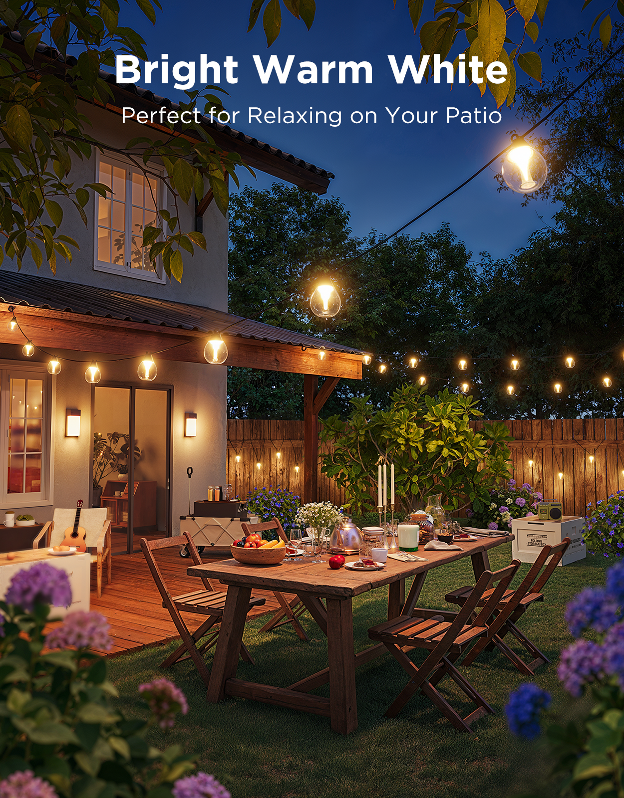 OUTDOOR SMART CORD LIGHTS H7021 RGBIC WARM WHITE 96FT