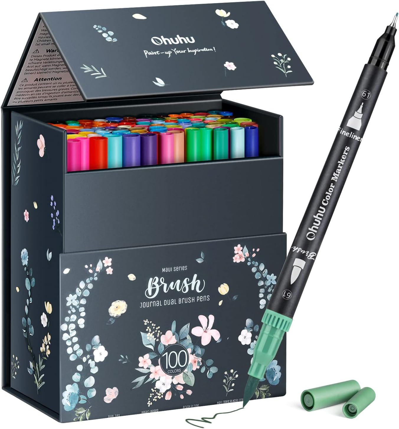 100-COLOR BRUSH & FINELINER PENS