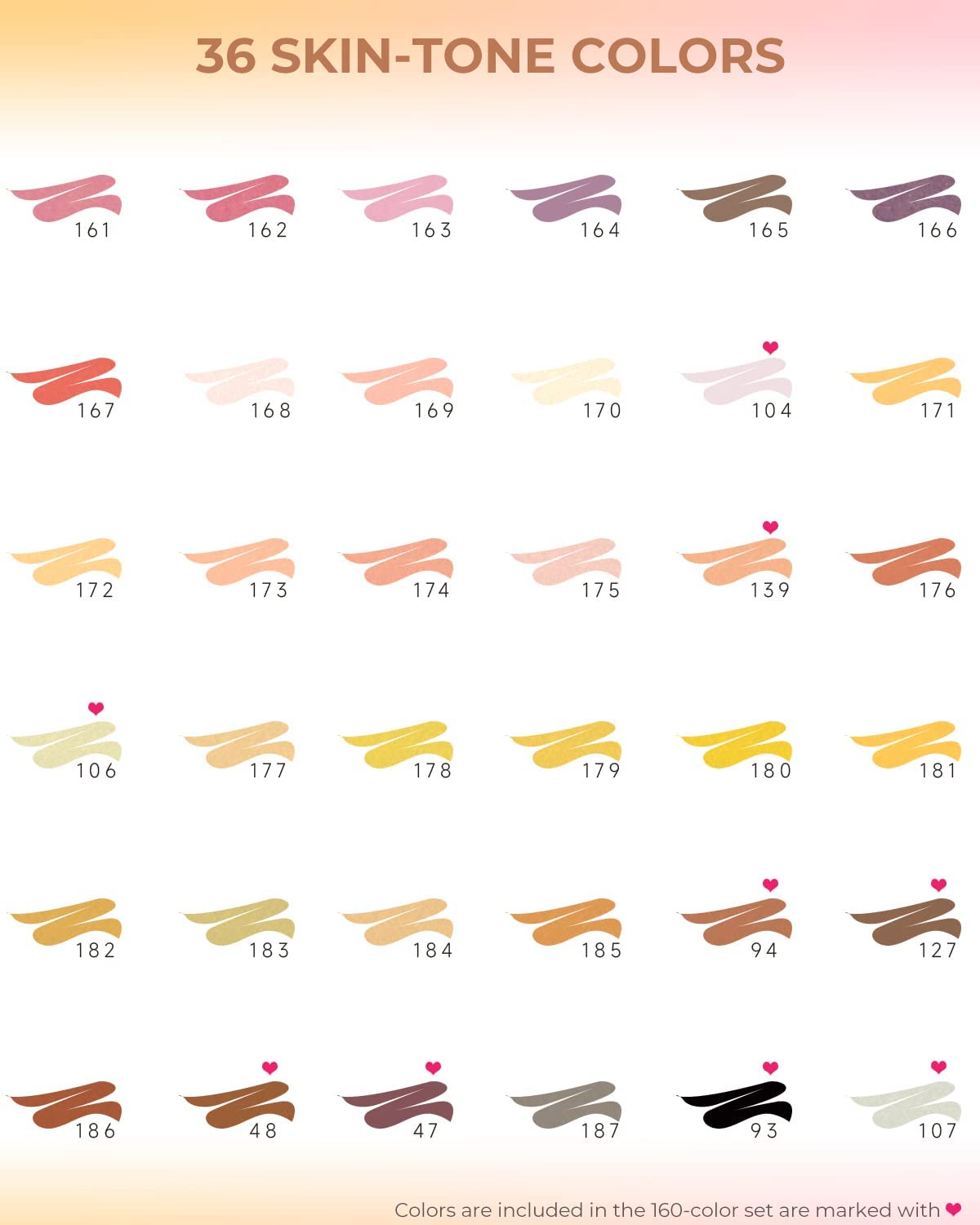 BRUSH & FINELINER PENS 36 COLORS, BLACK STAND