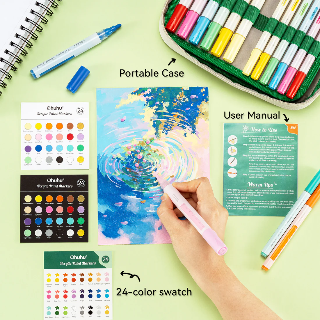 24-COLOR WASHABLE MARKERS