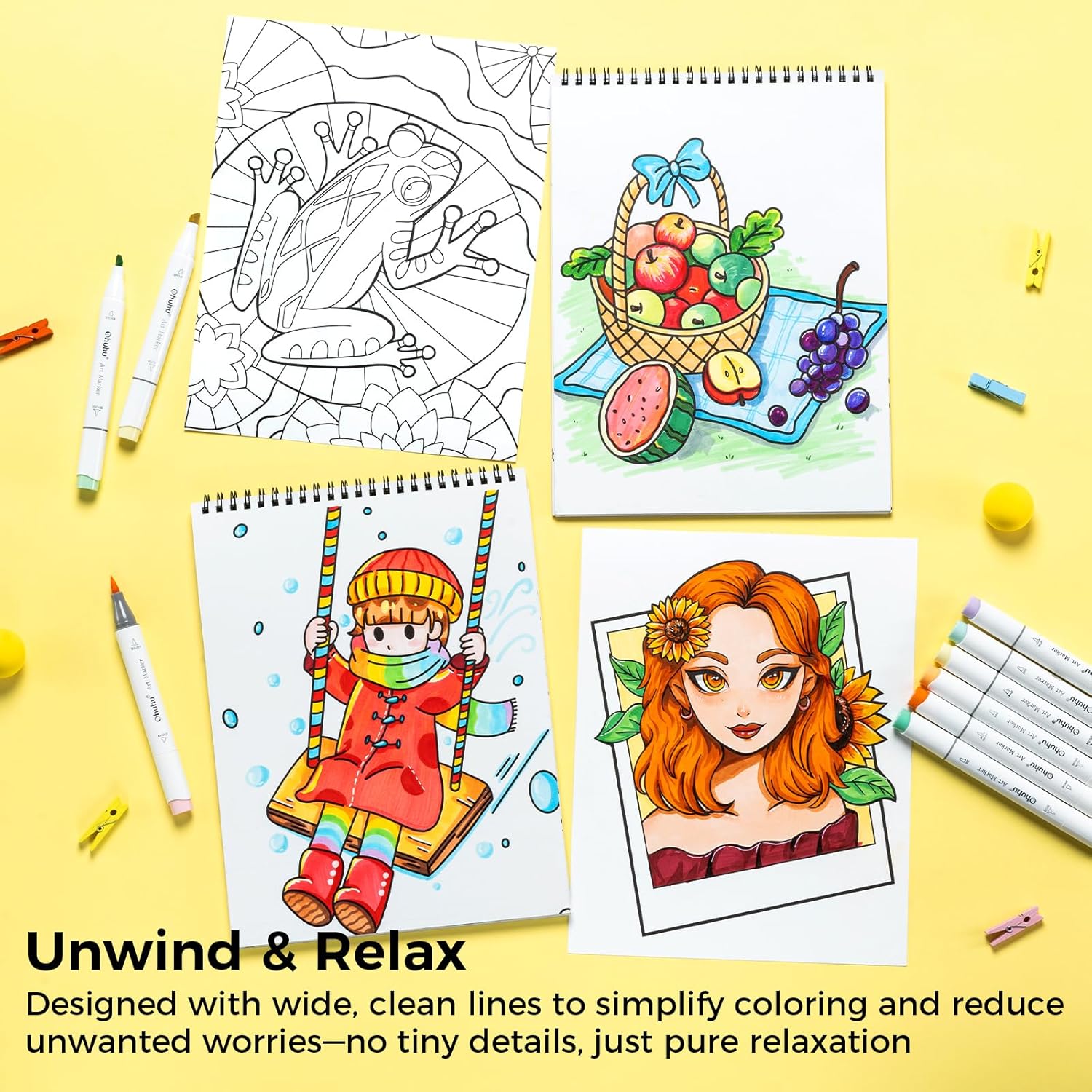 COLORING BOOK SET - 40 SHEETS